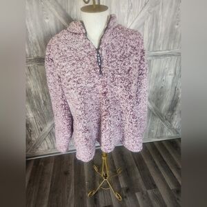 Time And Tru Cozy Plush Half-Zip Pullover in Dusty Mauve